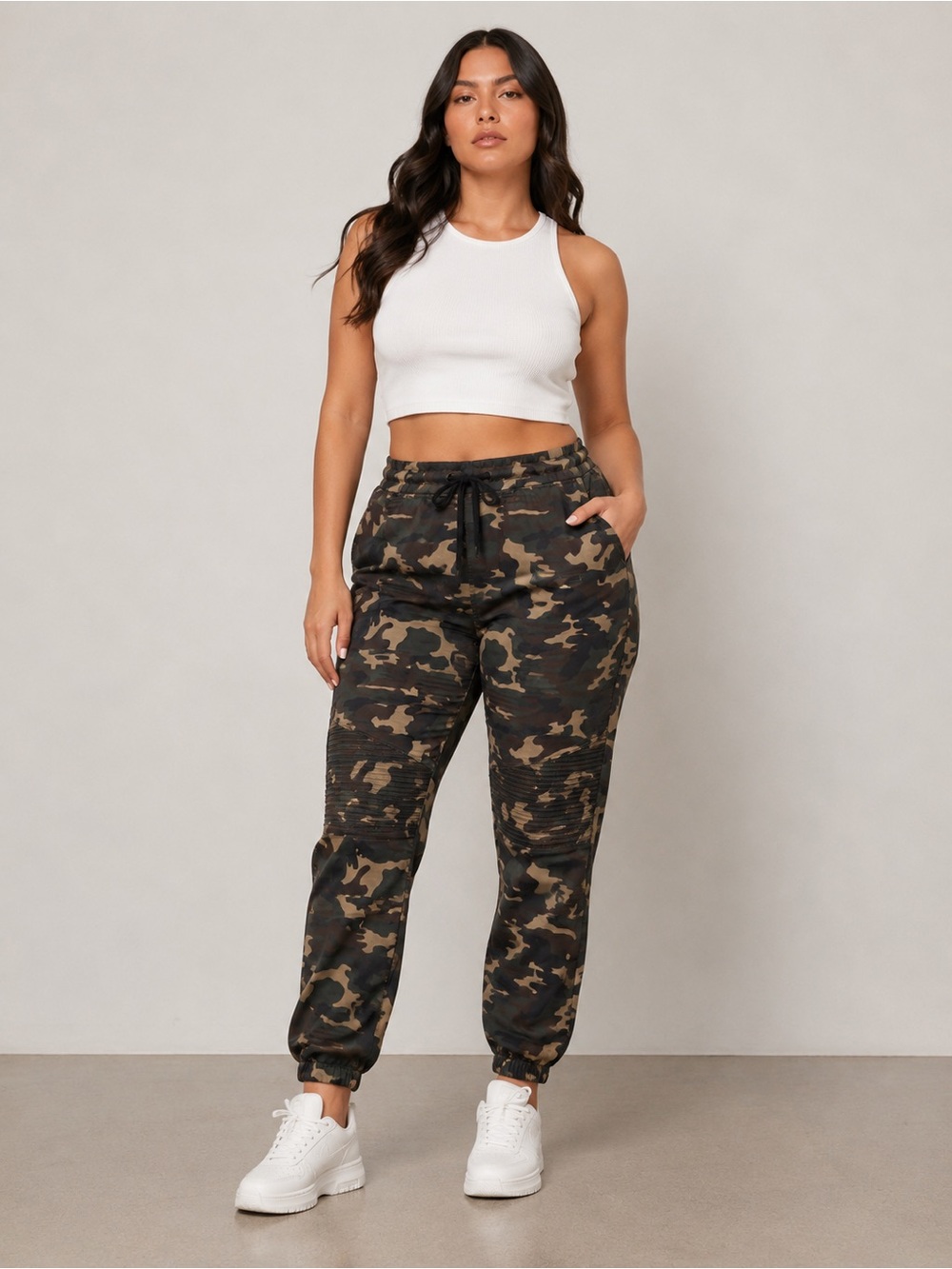 VIP Jeans Women’s Camo Moto Jogger Pants Size 19/20 Regular Stretch Cuffed